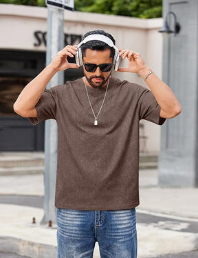 COOFANDY Men's Cotton T-Shirts Oversized Shirt Short Sleeves Streetwear Loose Fit Summer Tee Tops Washed Basic Unisex Shirts