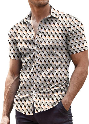 COOFANDY Men's Muscle Fit Dress Shirts Wrinkle-Free Short Sleeve