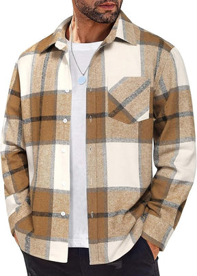COOFANDY Flannel Shirts Plaid Shirt Button Down Shirts