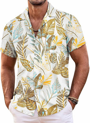 COOFANDY Hawaiian Shirt Short Sleeve Button Down Shirts Camp Collar Shirt