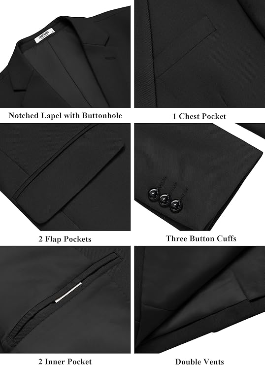 COOFANDY Men's Casual Blazer Slim Fit Two Button Lightweight Sport Coats Business Suit Jacket