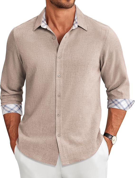 COOFANDY Men's Long Sleeve Button Down Regular Fit Dress Shirt