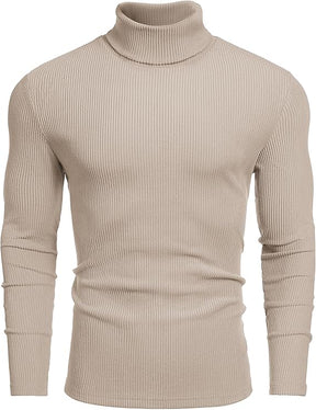 COOFANDY Men's Ribbed Turtleneck Sweater Casual Basic Long Sleeve Knitted Pullover Sweater