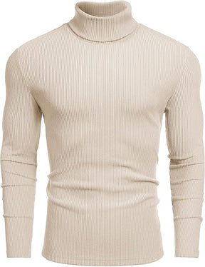 COOFANDY Men's Ribbed Turtleneck Sweater Casual Basic Long Sleeve Knitted Pullover Sweater