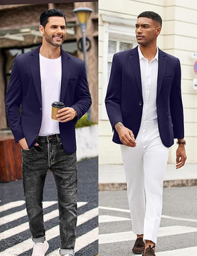 COOFANDY Men's Casual Blazer Jacket One Button Suit Jackets Lightweight Knit Sport Coat