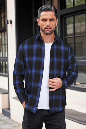 COOFANDY Flannel Shirts Long Sleeve Button Down Shirt
