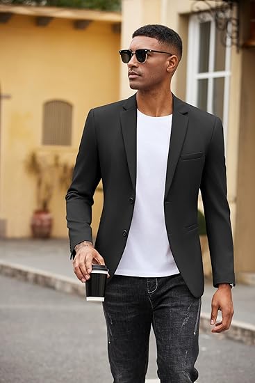COOFANDY Men's Casual Blazer Slim Fit Suit Jackets Two Button Lightweight Knit Sport Coat