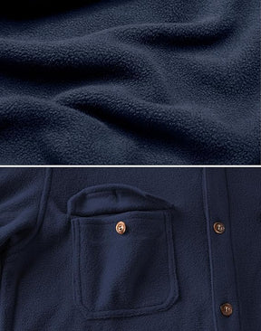 COOFANDY Men's Polar Fleece Shacket Long Sleeve Casual Button Down Shirt Jacket with Pockets