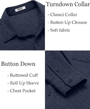 COOFANDY Men's Wrinkle Free Shirt Casual Button Down Long Sleeve Dress Shirts