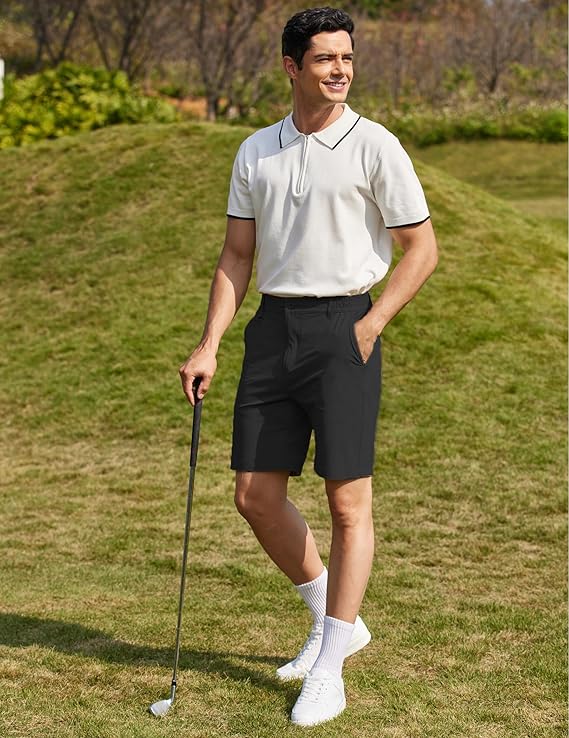 COOFANDY Men's Golf Shorts 8 Inch Lightweight Quick Dry Casual Dress Shorts Hiking Travel Shorts with Pockets