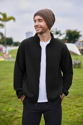 COOFANDY Men's Soft Polar Fleece Jacket Lightweight Full Zip Jackets Casual Outdoor Warm Jackets Coats with Pockets