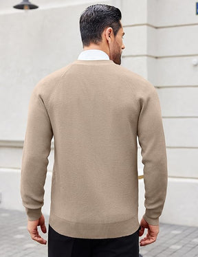 COOFANDY Men's Cardigan Sweaters with Button Lightweight Casual V Neck Long Sleeve Pockets Knitted Sweater