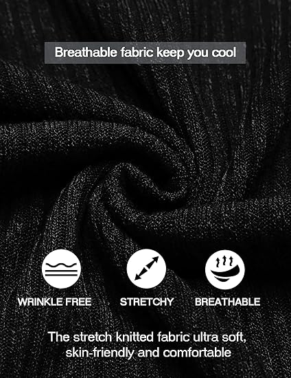 COOFANDY Men's Muscle T Shirts Stretch Short Sleeve V Neck Bodybuilding Workout Tee Shirts Ribbed Knit Shirt