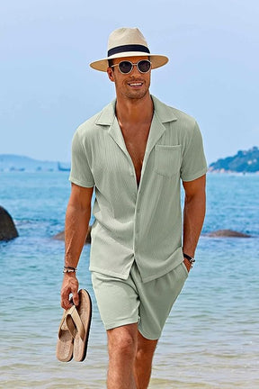 COOFANDY Men's Saint Patrick's Day Lucky Green Parade Party 2 Piece Outfit