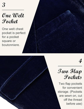 COOFANDY Men's Velvet Blazer Notched Lapel Velour Suit Jacket One Button Tuxedo Jackets for Wedding Prom Party Dinner