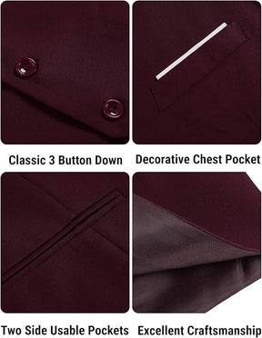 COOFANDY Men's Suit Vest Slim Fit Formal Dress Waistcoat Casual Business Vests for Suit or Tuxedo