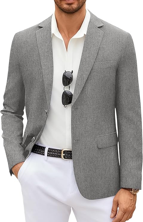 COOFANDY Men's Casual Blazer Lightweight Unlined Sport Coat Regular Fit Two Button Suit Jacket