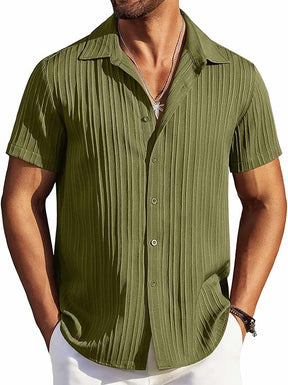 COOFANDY Men's Casual Button Down Shirts Short Sleeve Textured Summer Beach Shirts