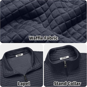 COOFANDY Men's Lightweight Varsity Jacket Casual Bomber Jackets Waffle Zip Up Coat with Pocket
