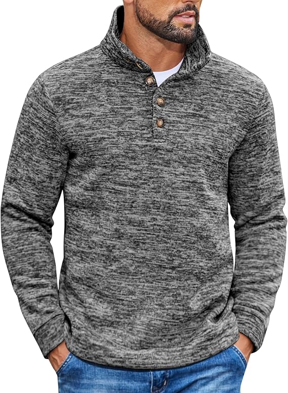 COOFANDY Men's Casual Slim Fit Pullover Sweater Knitted Thermal Sweatshirt