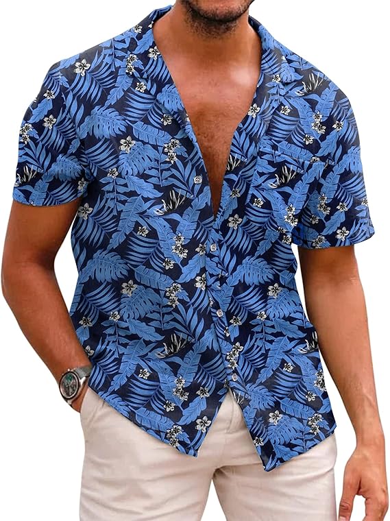 COOFANDY Men's Saint Patrick's Day Green Hawaiian Shirt Short Sleeve Casual Button Down Perfect for Parade & Tropical Beach Wear