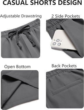 COOFANDY Men's Casual Drawstring Shorts Lightweight Elastic Waist Walking Shorts with Pockets