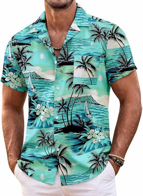 COOFANDY Hawaiian Shirt Short Sleeve Button Down Shirts Camp Collar Shirt