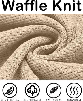 COOFANDY Men's Hooded Sweatshirts Long Sleeve Casual Pullover Hoodie Waffle Knit Sweatshirt with Pocket