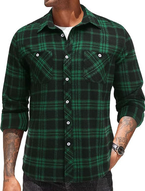 COOFANDY Flannel Plaid Shirts Long Sleeve Button Down Shirt