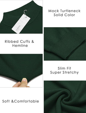 COOFANDY Men's Slim Fit Mock Turtleneck Pullover Sweater Casual Basic Knitted Thermal Sweaters