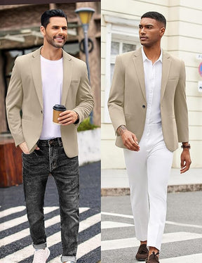 COOFANDY Men's Casual Blazer Jacket One Button Suit Jackets Lightweight Knit Sport Coat