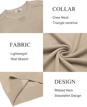 COOFANDY Mens Sweater Crewneck Pullover Long Sleeve Lightweight Sweater Plain Knit Silm Fit