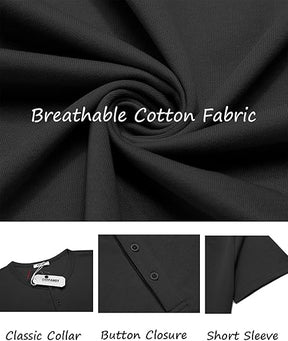 COOFANDY Men's Casual Henley T-Shirts Summer Short Sleeve Cotton Shirts Basic Button Tee Tops