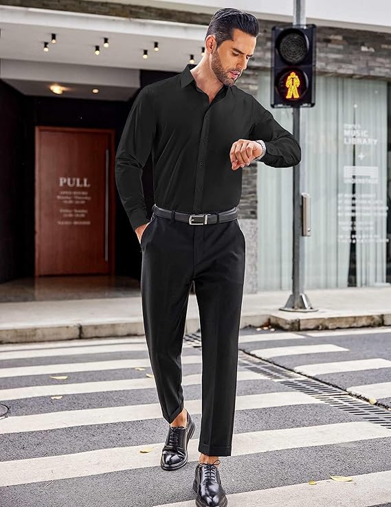 COOFANDY Men's Dress Shirts Long Sleeve Button Up Shirts Formal Business Shirt