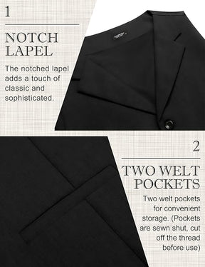 COOFANDY Men's Suit Vests Slim Fit Waistcoat Notch Lapel Casual Formal Vest