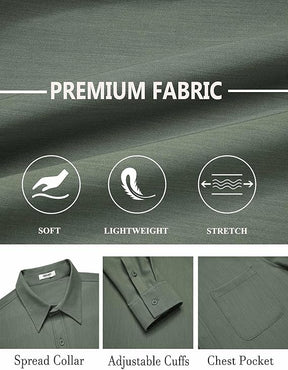 COOFANDY Men's Long Sleeve Button Down Denim Dress Shirt
