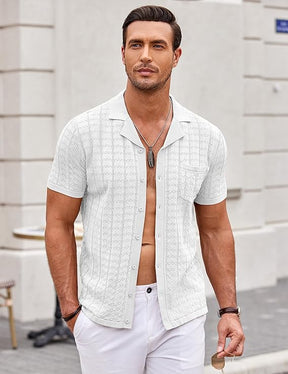 COOFANDY Button Down Shirt Polo Shirts Short Sleeve