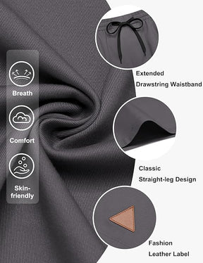 COOFANDY Mens 9" Casual Shorts with Zipper Pocket Elastic Waist Drawstring Chinos Short Summer Lightweight Cotton Shorts