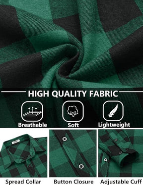 COOFANDY Men's Flannel Plaid Shirts Long Sleeve Button Down Shirts Casual Fall Shirt Jacket