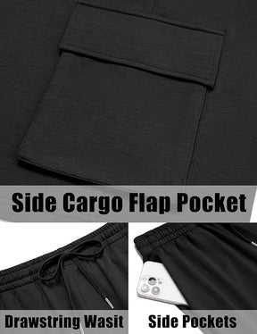 COOFANDY Men's Casual Short Sets 2 Piece Outfits Cotton T-Shirts and Cargo Shorts Set Summer Jogging Tracksuit