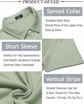 COOFANDY Men's Casual Shirts Short Sleeve Button Down Shirt for Men Wedding Beach Fashion Shirt