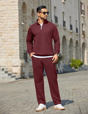 COOFANDY Men's Tracksuit 2 Piece Relaxed Fit Half-zip Sweatsuits Athletic Running Jogging Suit Sets