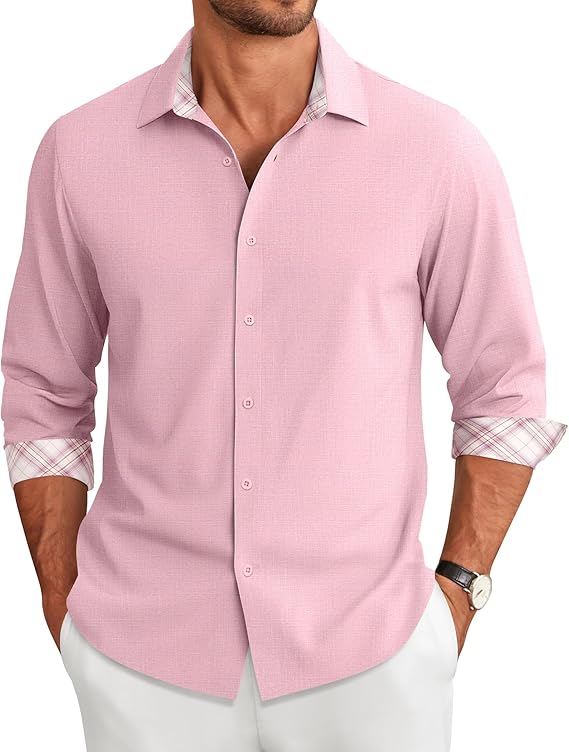 COOFANDY Men's Long Sleeve Button Down Regular Fit Dress Shirt