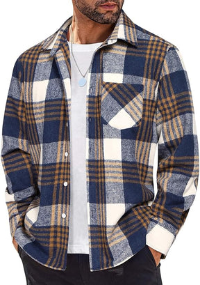 COOFANDY Flannel Shirts Plaid Shirt Button Down Shirts