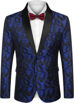 COOFANDY Mens Floral Tuxedo Jacket Paisley Shawl Lapel Suit Blazer Jacket for Dinner,Prom,Wedding