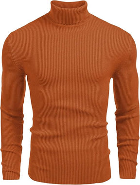 COOFANDY Mens Ribbed Slim Fit Knitted Pullover Casual Turtleneck Sweater