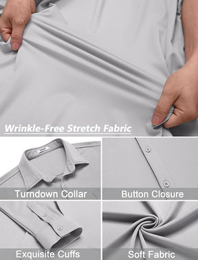 COOFANDY Mens Wrinkle Free Dress Shirts Long Sleeve Untucked Shirts Casual Button Down Shirts