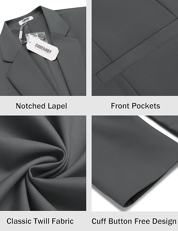 COOFANDY Men Casual Blazer Sport Coats Slim Fit Lightweight Business Two Button Suit Jackets