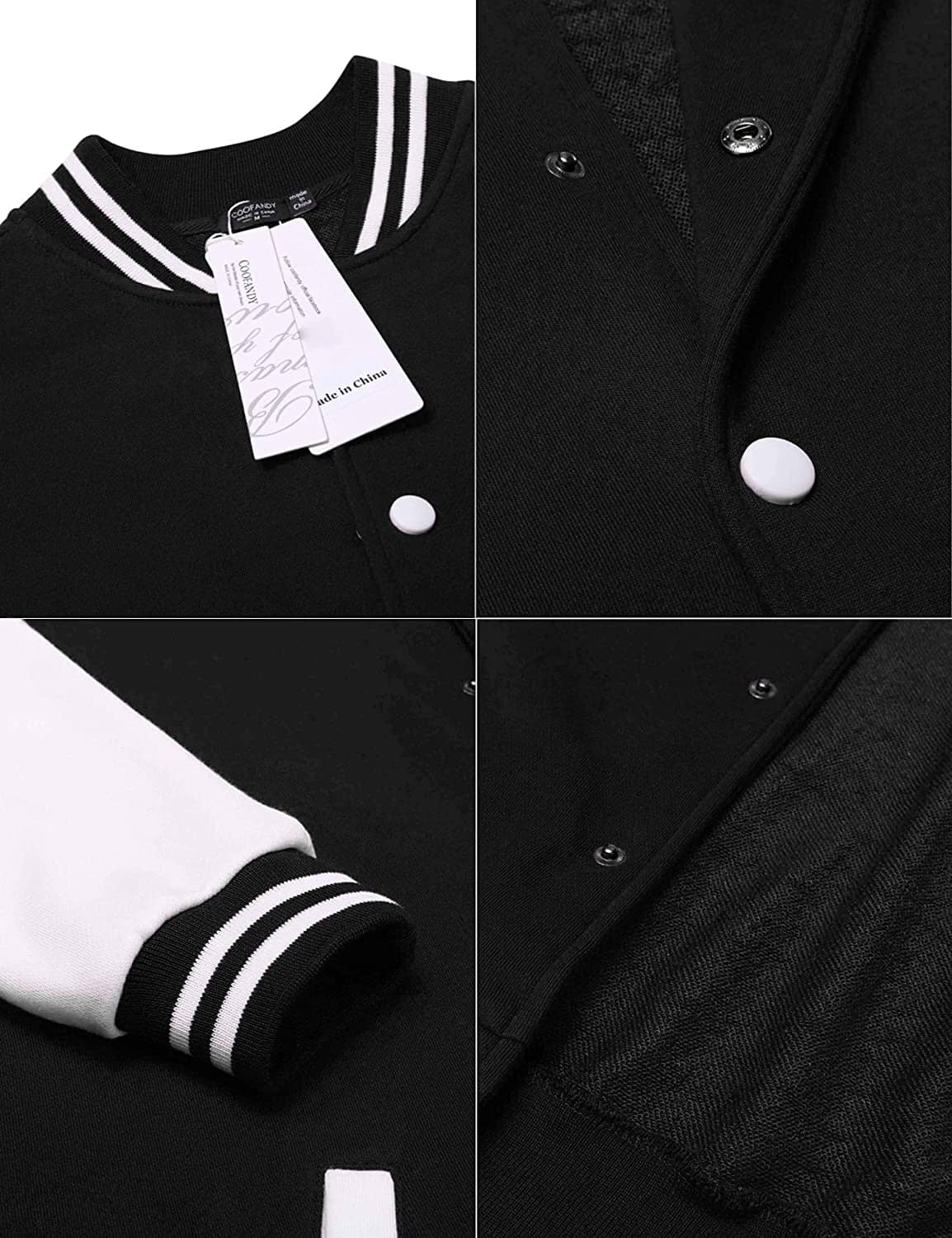 Fashion Varsity Cotton Bomber Jackets (US Only) Jackets COOFANDY Store 