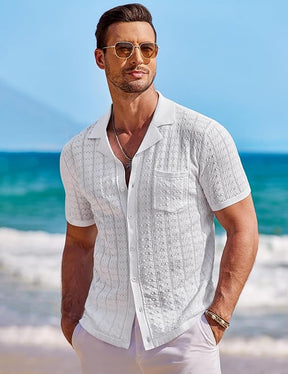 COOFANDY Button Down Shirt Polo Shirts Short Sleeve
